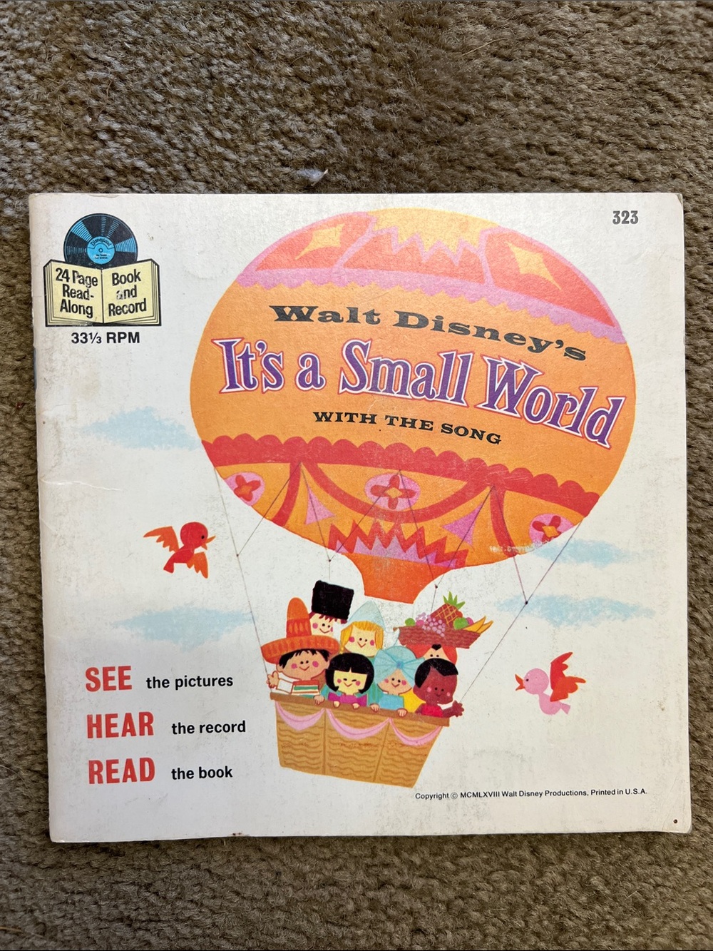 Disney It's a Small World Read a Long Book Only Vintage Kids Children Story